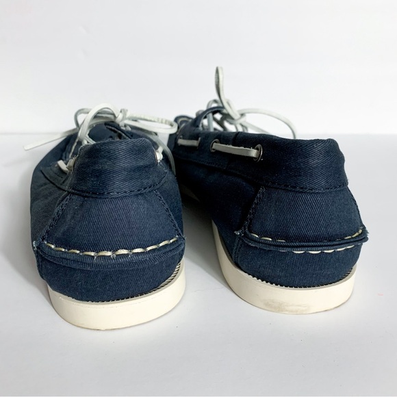 Eddie Bauer Men’s Boat Shoes Navy Blue Canvas Size 9 - Picture 6 of 7